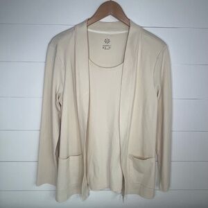 Isaac Mizrahi Shirt Cardigan Cream size medium